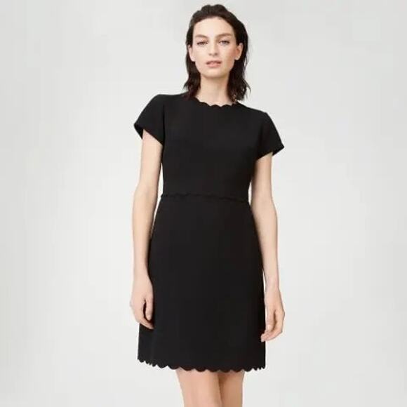 CLub Monaco‎ Office Wear Black Dress Sheath Style Scallop Detail - Picture 2 of 8
